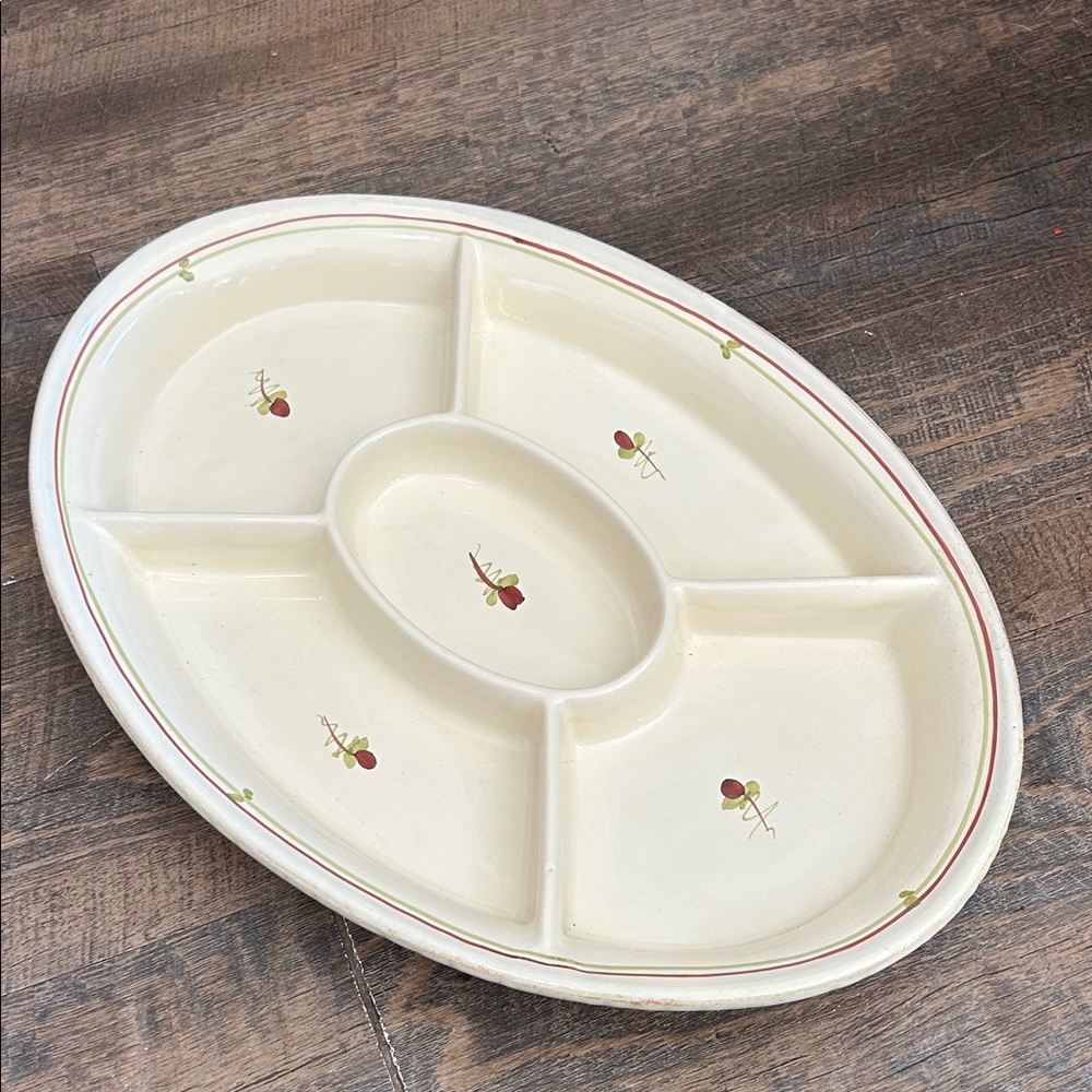 Vietri, Italy! Fiori Di Bosco‎ 5-Part Relish Tray Oval Serving Dish
